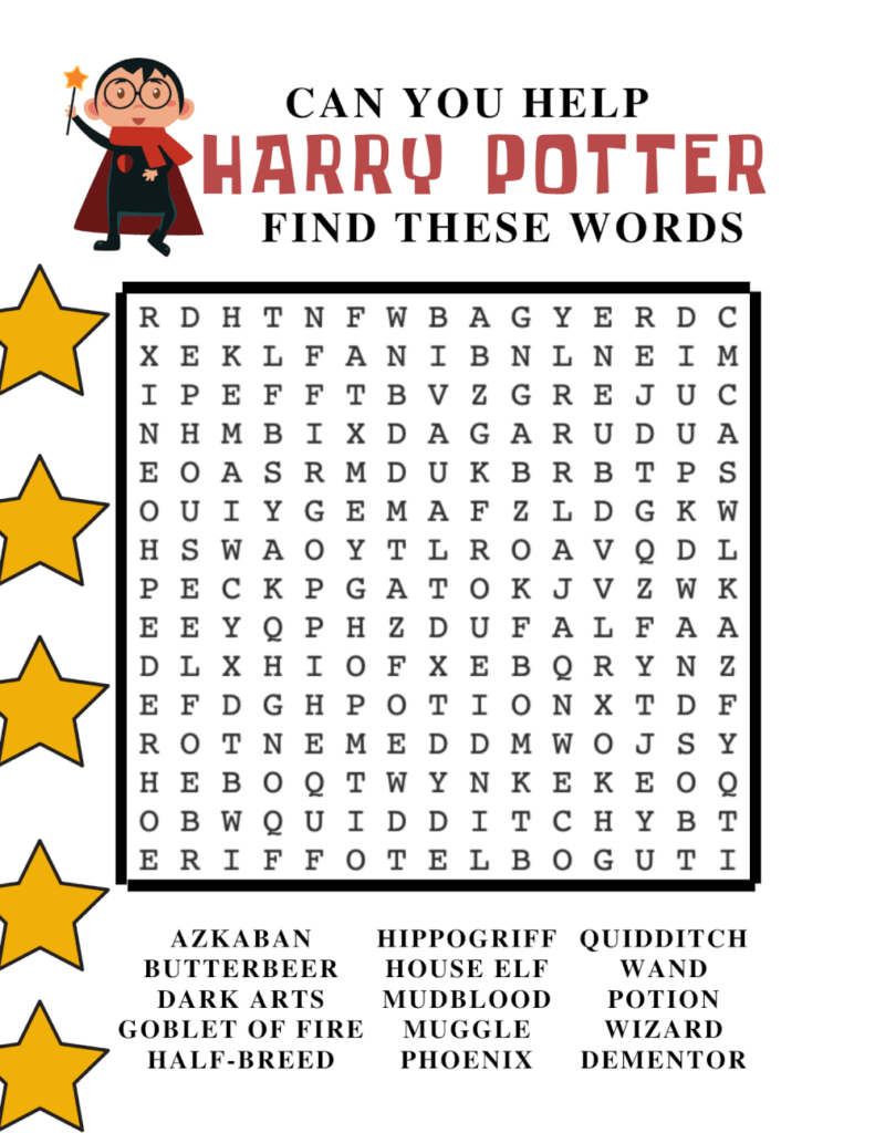 Free Harry Potter Printable Games: A Magical Addition to Family