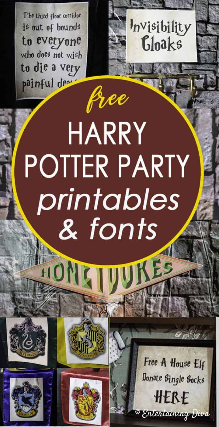 Free Harry Potter Printables and Fonts Free Harry Potter Printables and Fonts