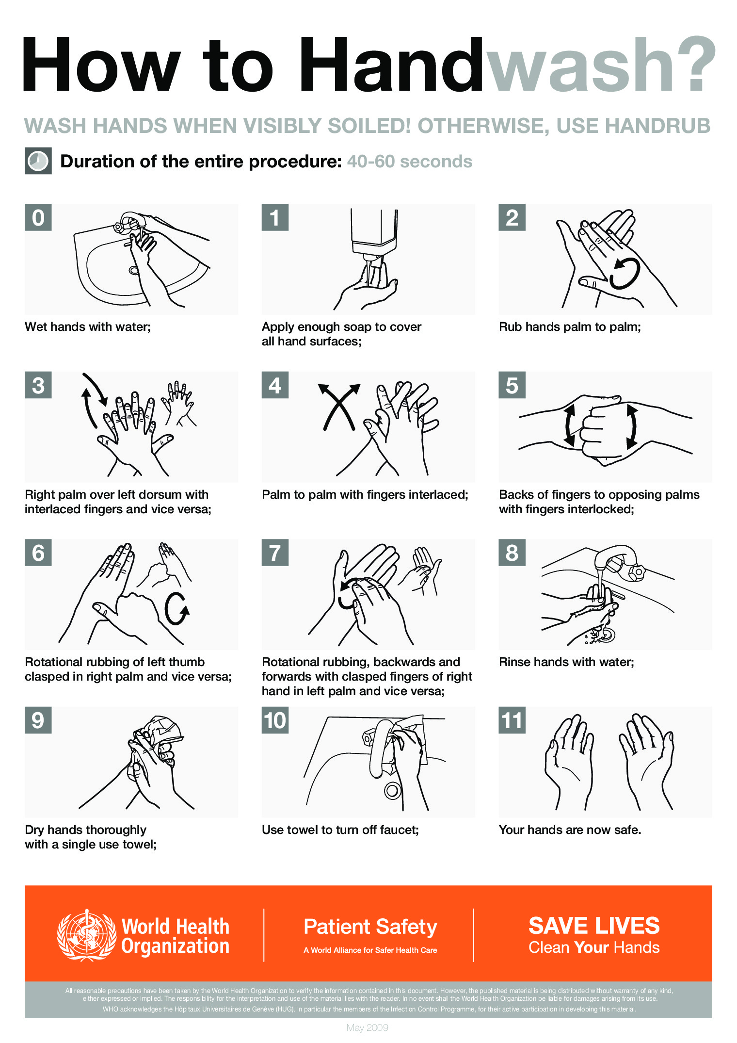 Free Health WHO Handwashing Poster Labor Law Poster