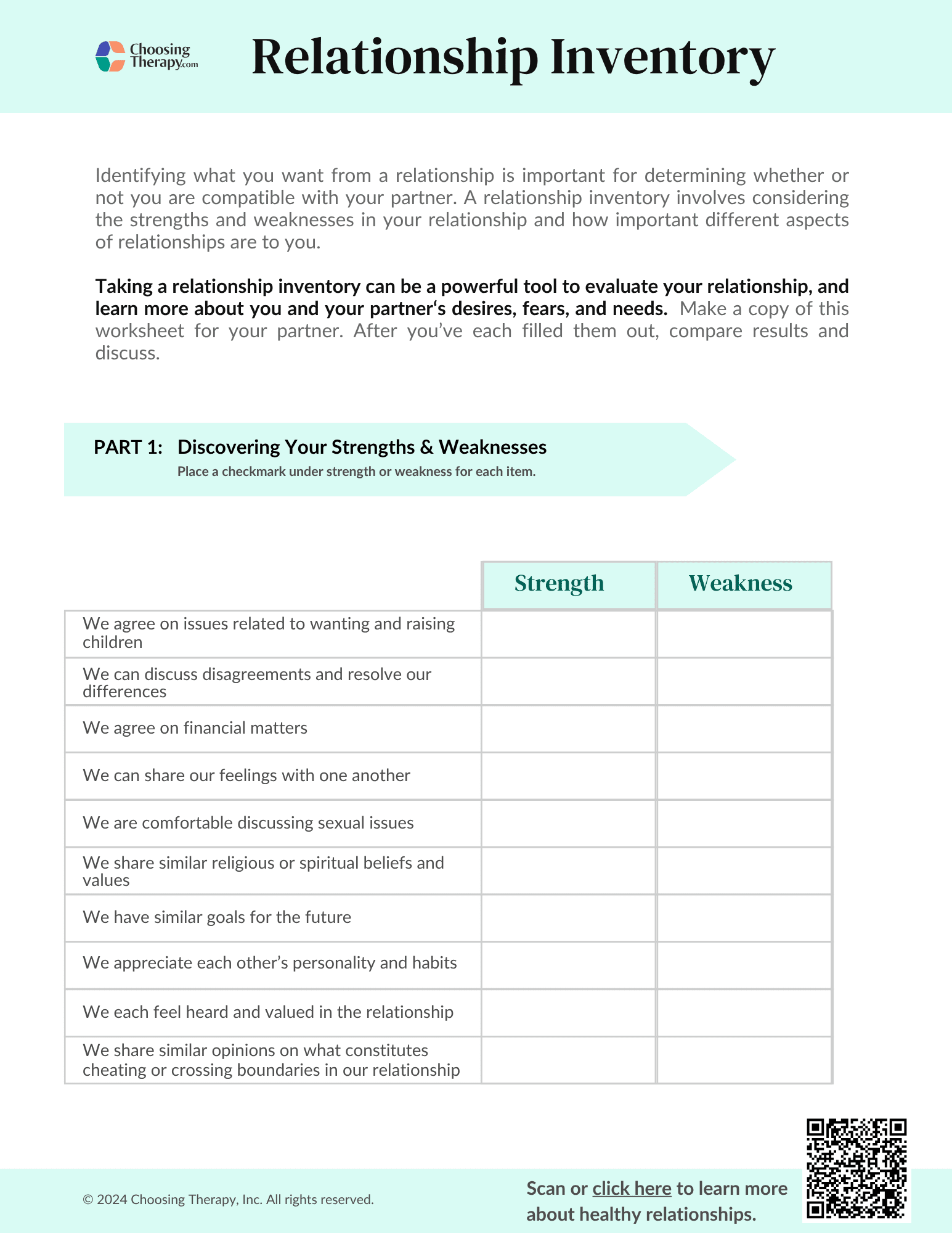Free Healthy & Unhealthy Relationship Worksheets (Downloadable