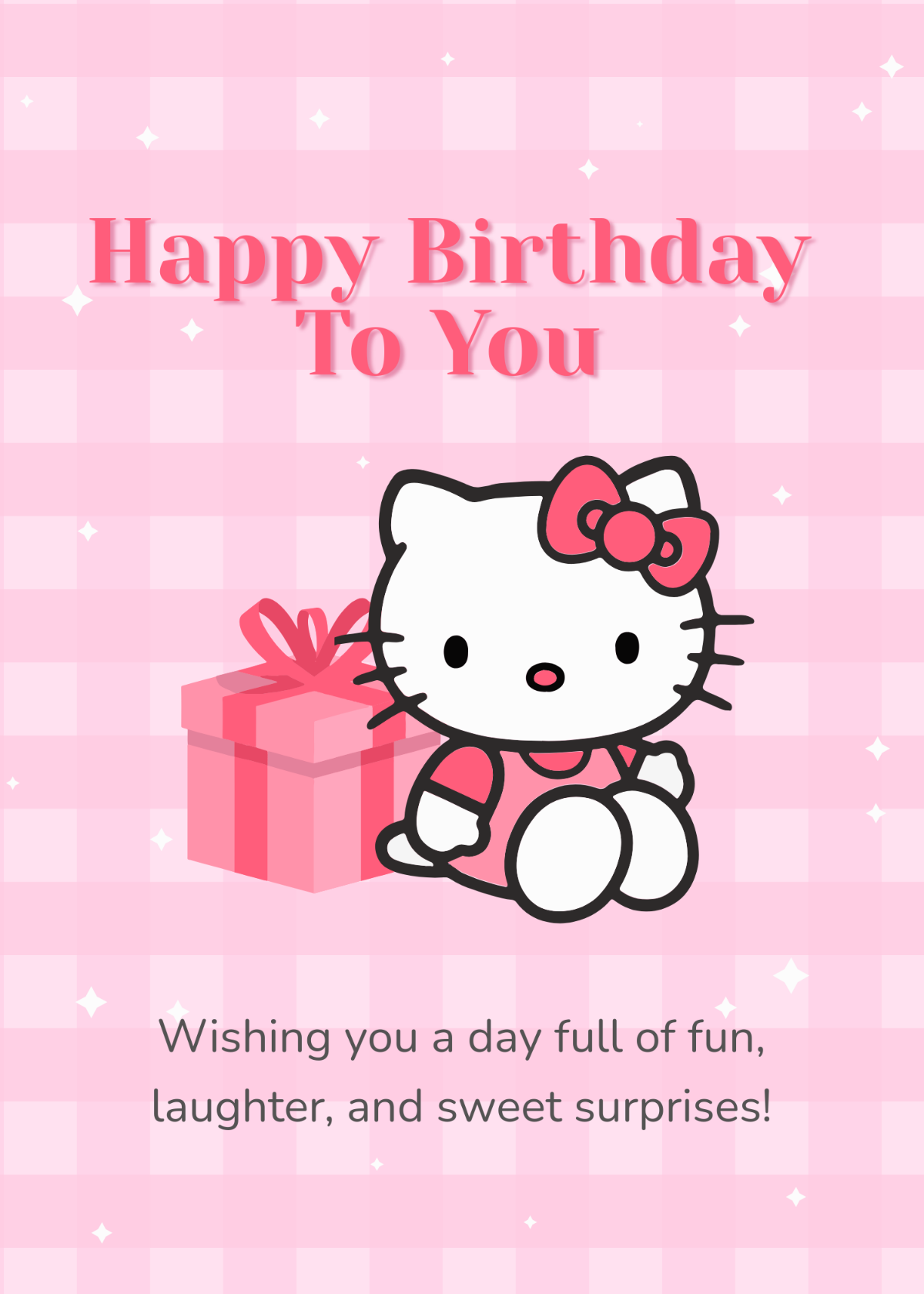 Free Hello Kitty Greeting Card Template to Edit Online