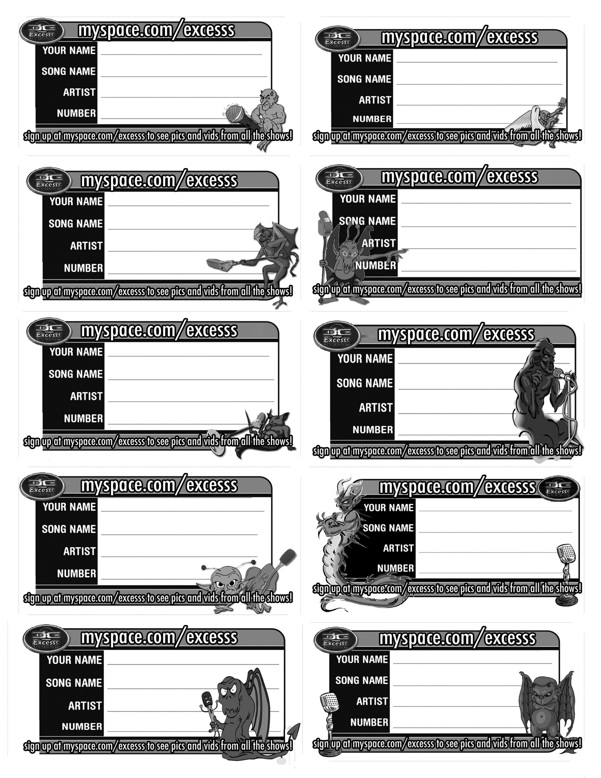 Free Karaoke Request Slip Generator KARAOKE REQUEST SLIPS: Free Karaoke Request Slip Generator KARAOKE REQUEST SLIPS: