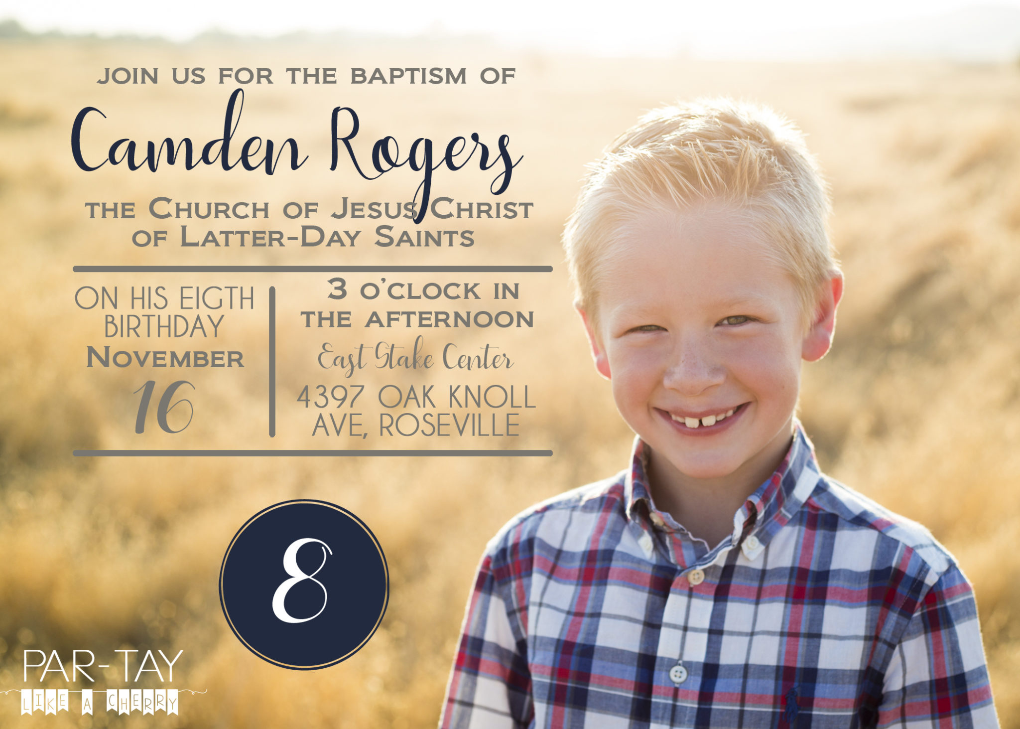 Free LDS Baptism Announcement Template - Party Like a Cherry