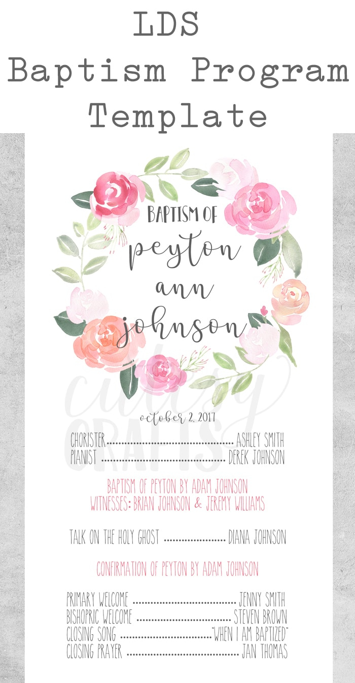 Free LDS Baptism Program Template - Cutesy Crafts