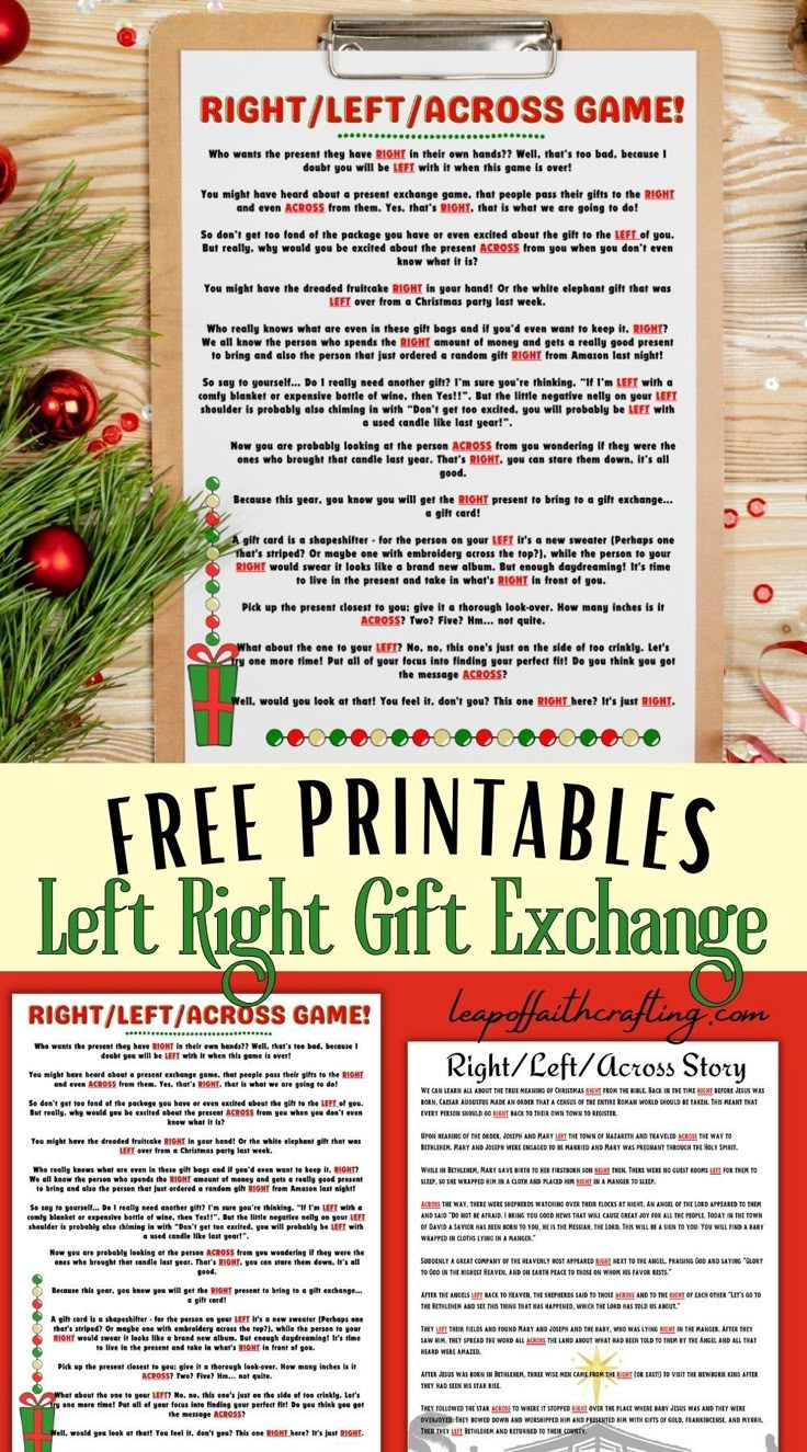 FREE Left Right Across Christmas Game Printable ( Options!) FREE Left Right Across Christmas Game Printable ( Options!)