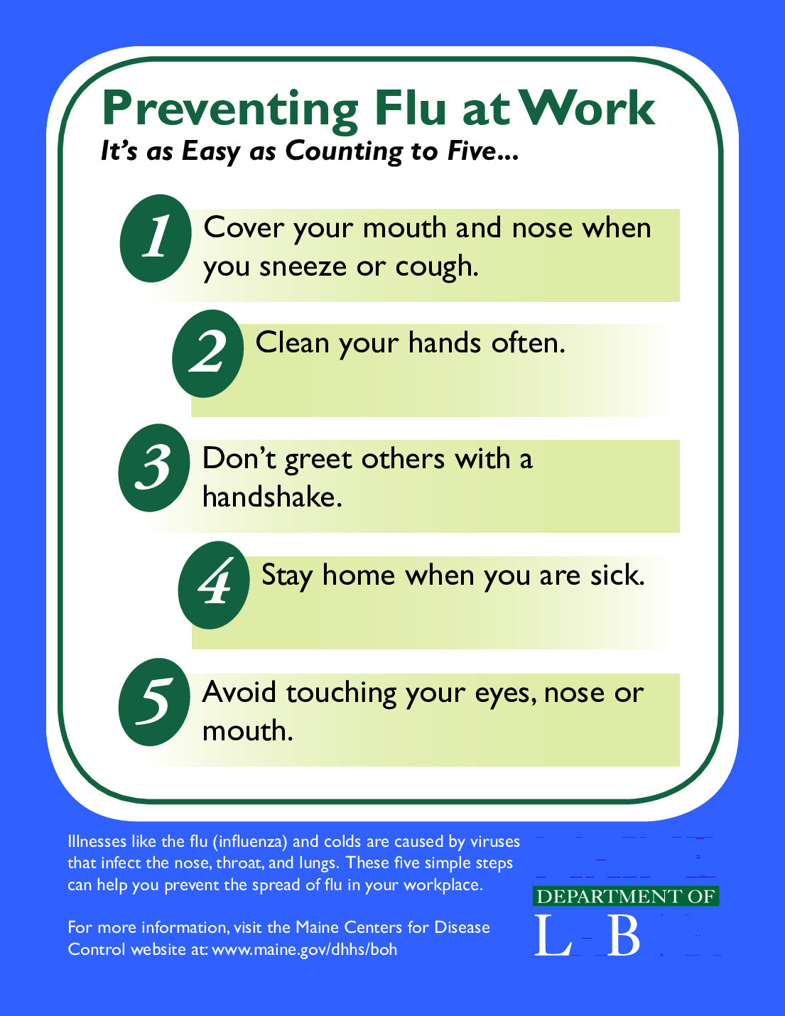 Free Maine Flu Prevention Poster Labor Law Poster Free Maine Flu Prevention Poster Labor Law Poster