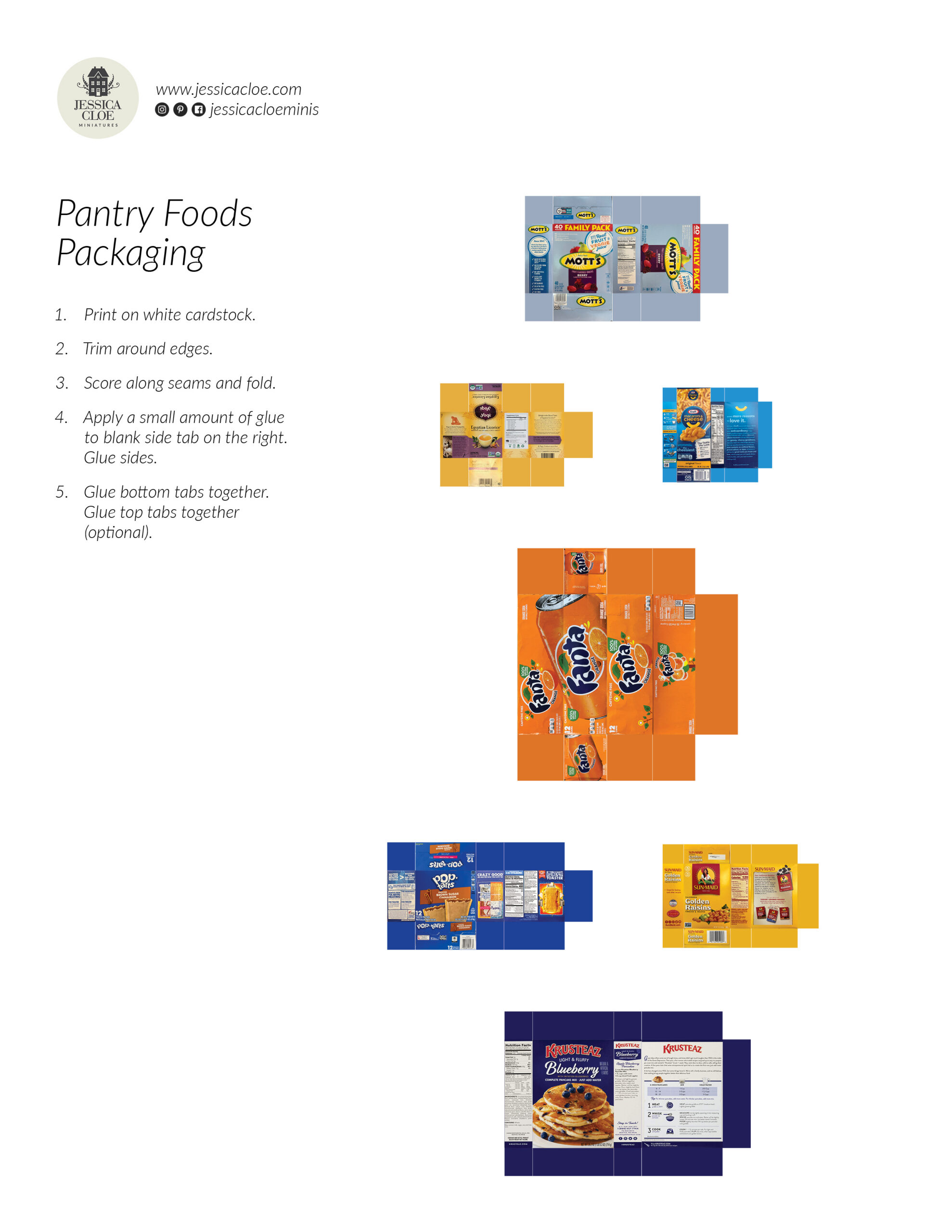 Free Pantry Foods Packaging Download — Jessica Cloe Miniatures