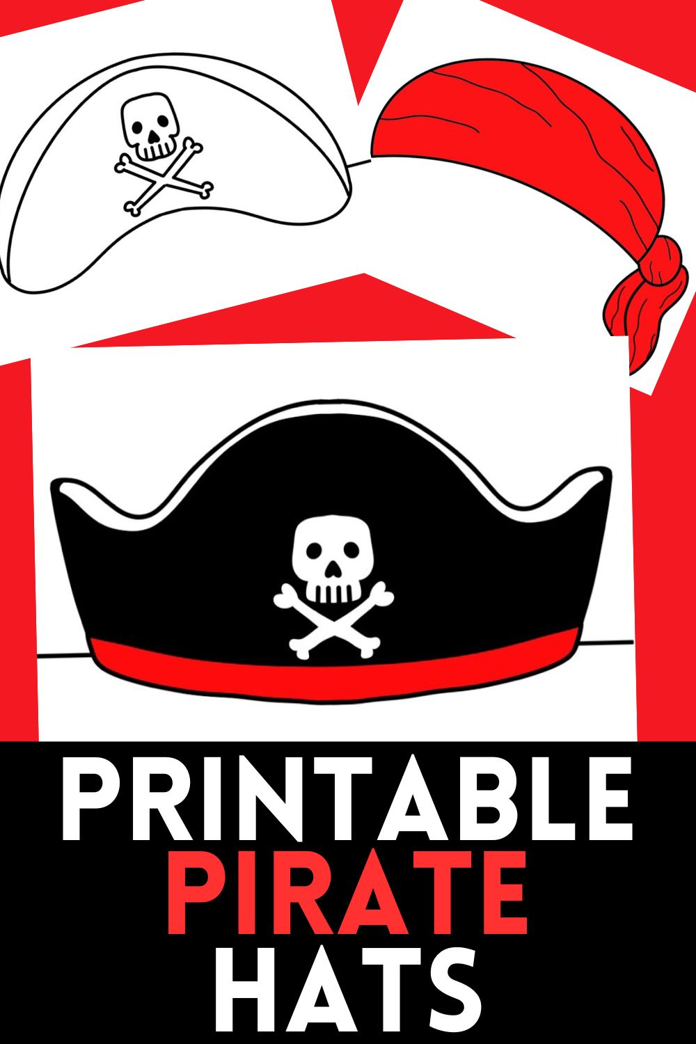 Free Paper Pirate Hat Printable Template -