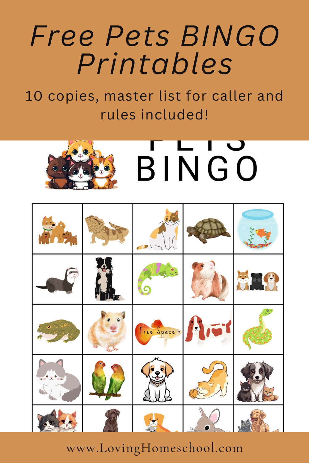 Free Pets BINGO Printables - LovingHomeschool