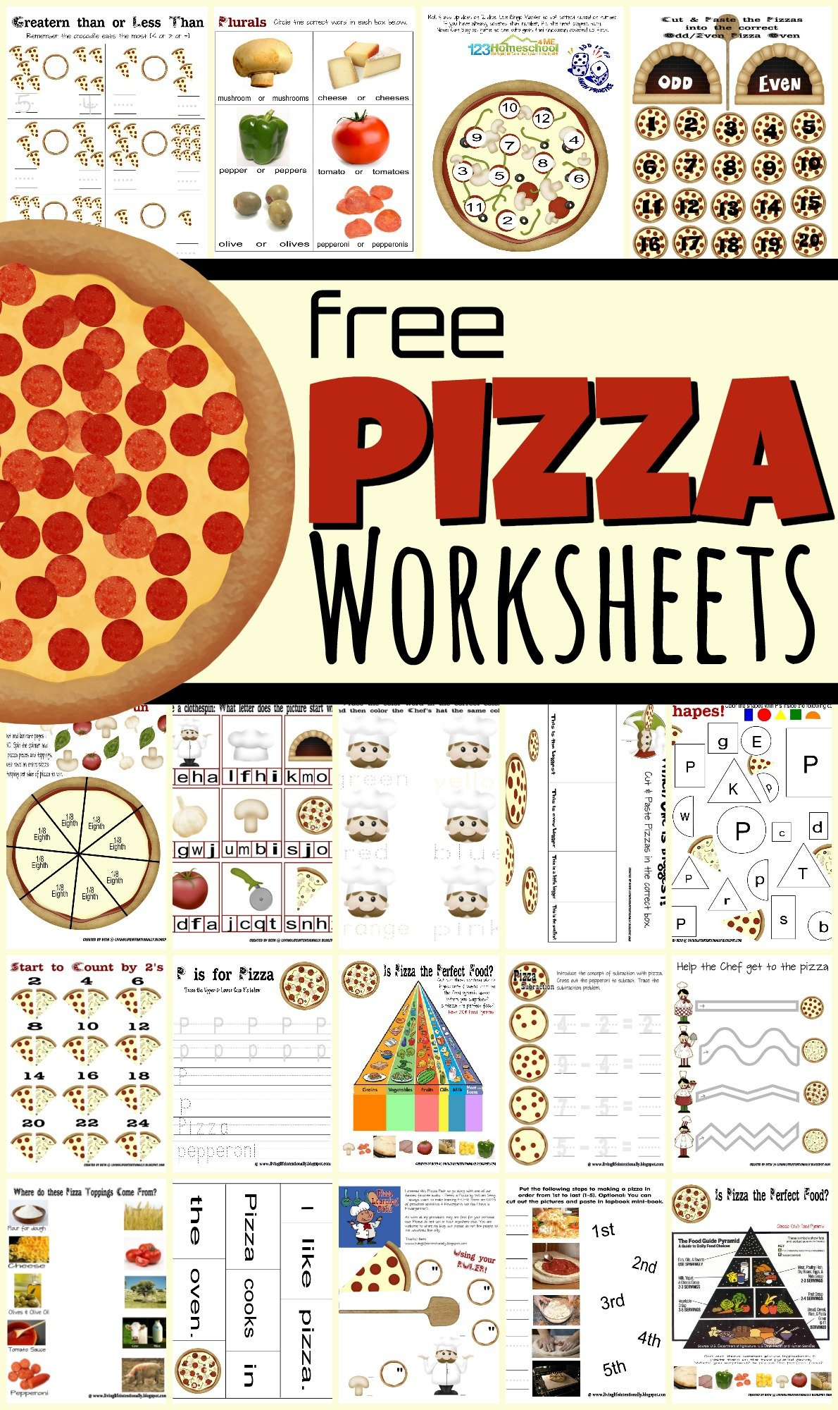 🍕 FREE Pizza Worksheets for Kids