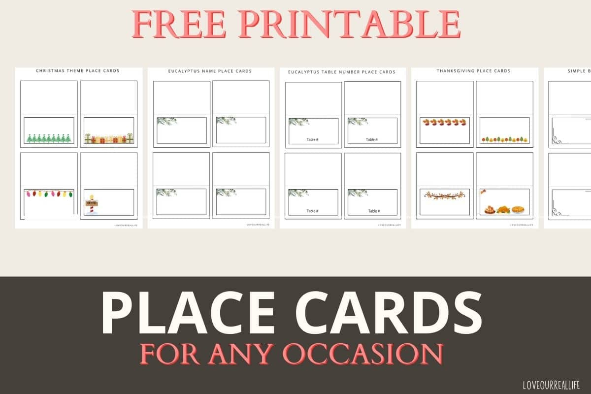 Free Place Card Printable Templates - For Any Occasion ⋆ Love Our