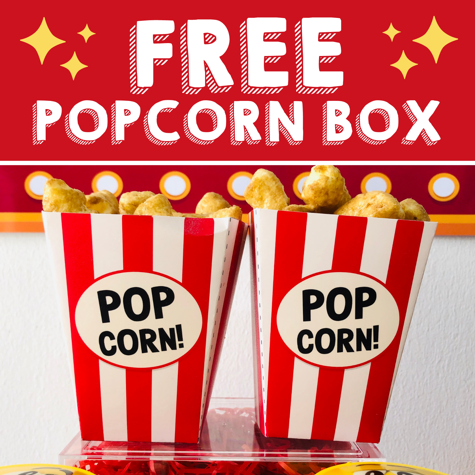 FREE Popcorn Box Template Perfect for a Mnovie Night Party FREE Popcorn Box Template Perfect for a Mnovie Night Party