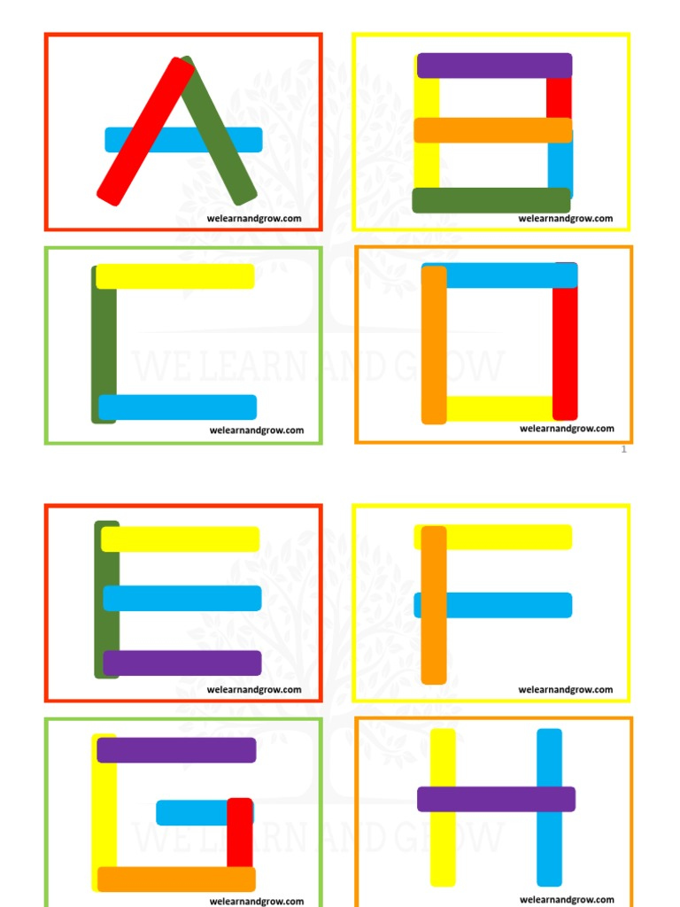 FREE Popsicle Stick Pattern and Design Cards To Build Letters