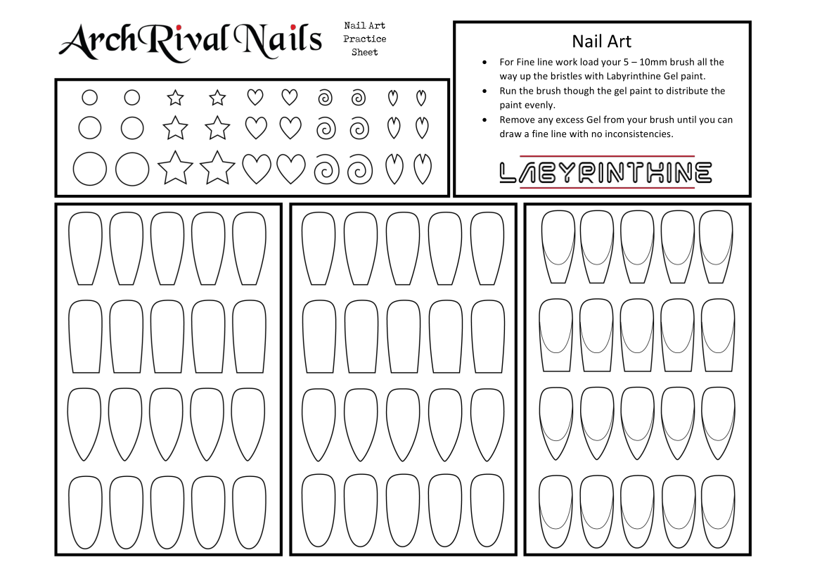 Free Practice Sheets - Arch Rival Nails