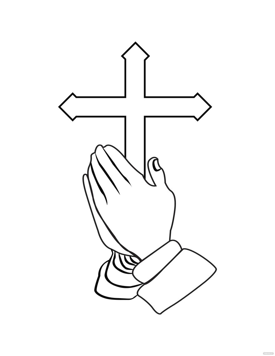 Free Praying Hands Coloring Page Template to Edit Online