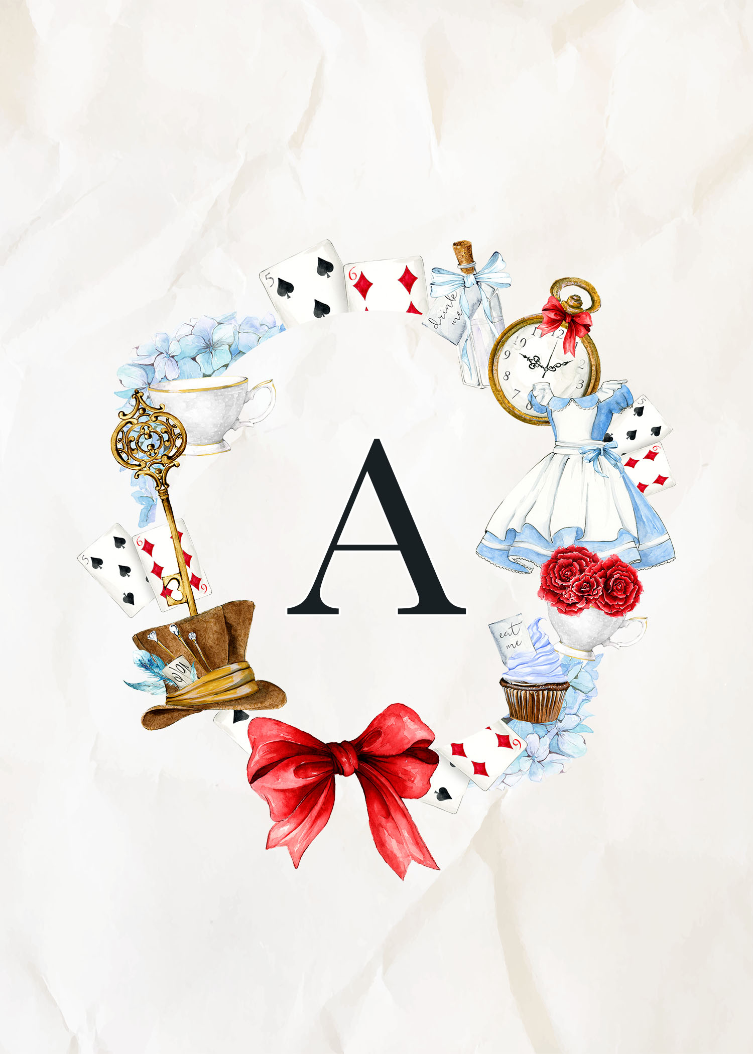 Free Printable Alice in Wonderland Monograms  The Cottage Market