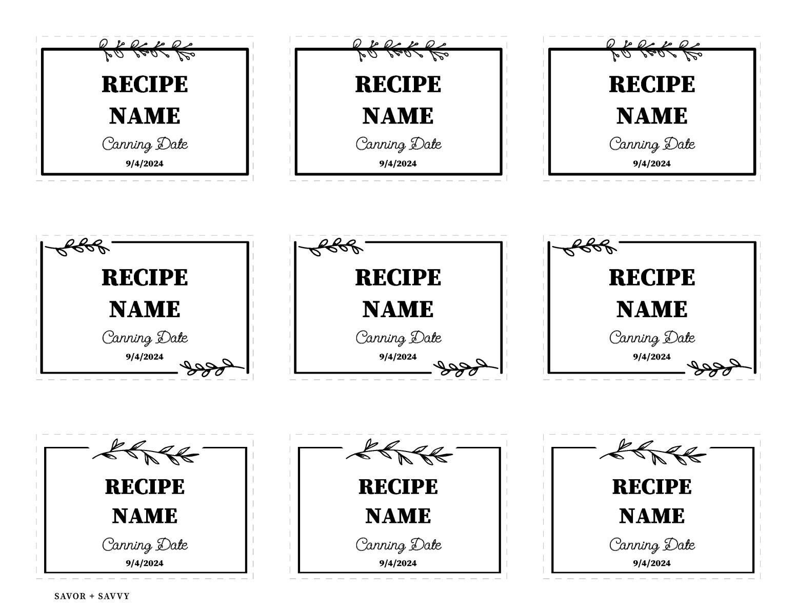 Free Printable & Editable Canning Labels - Savor + Savvy