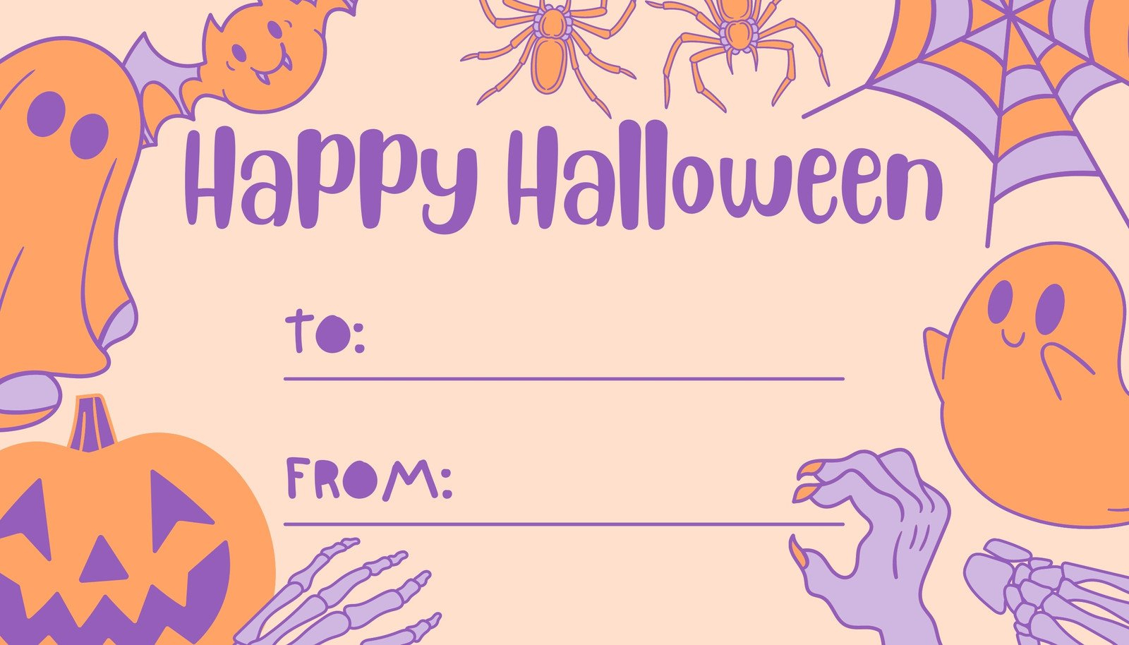 Free printable and customizable Halloween tag templates  Canva