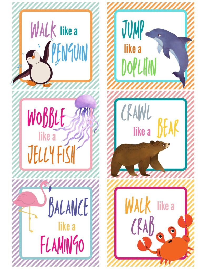 Free Printable Animal Movement Cards for Kids