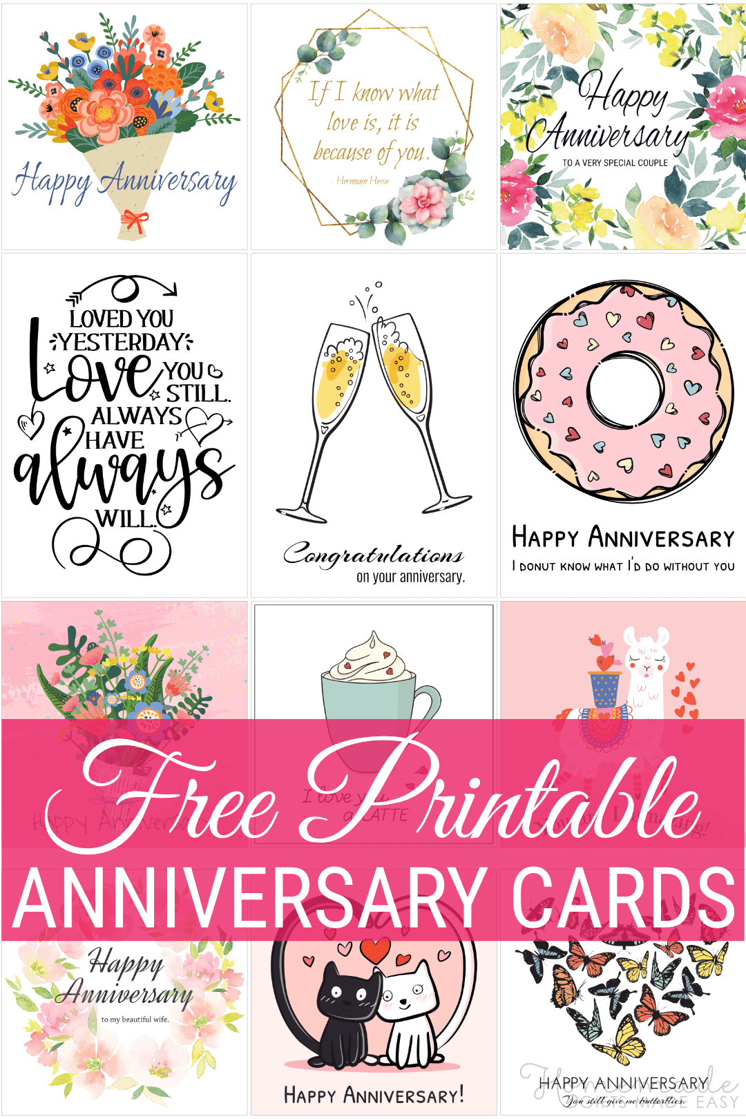 Free Printable Anniversary Cards Free Printable Anniversary Cards