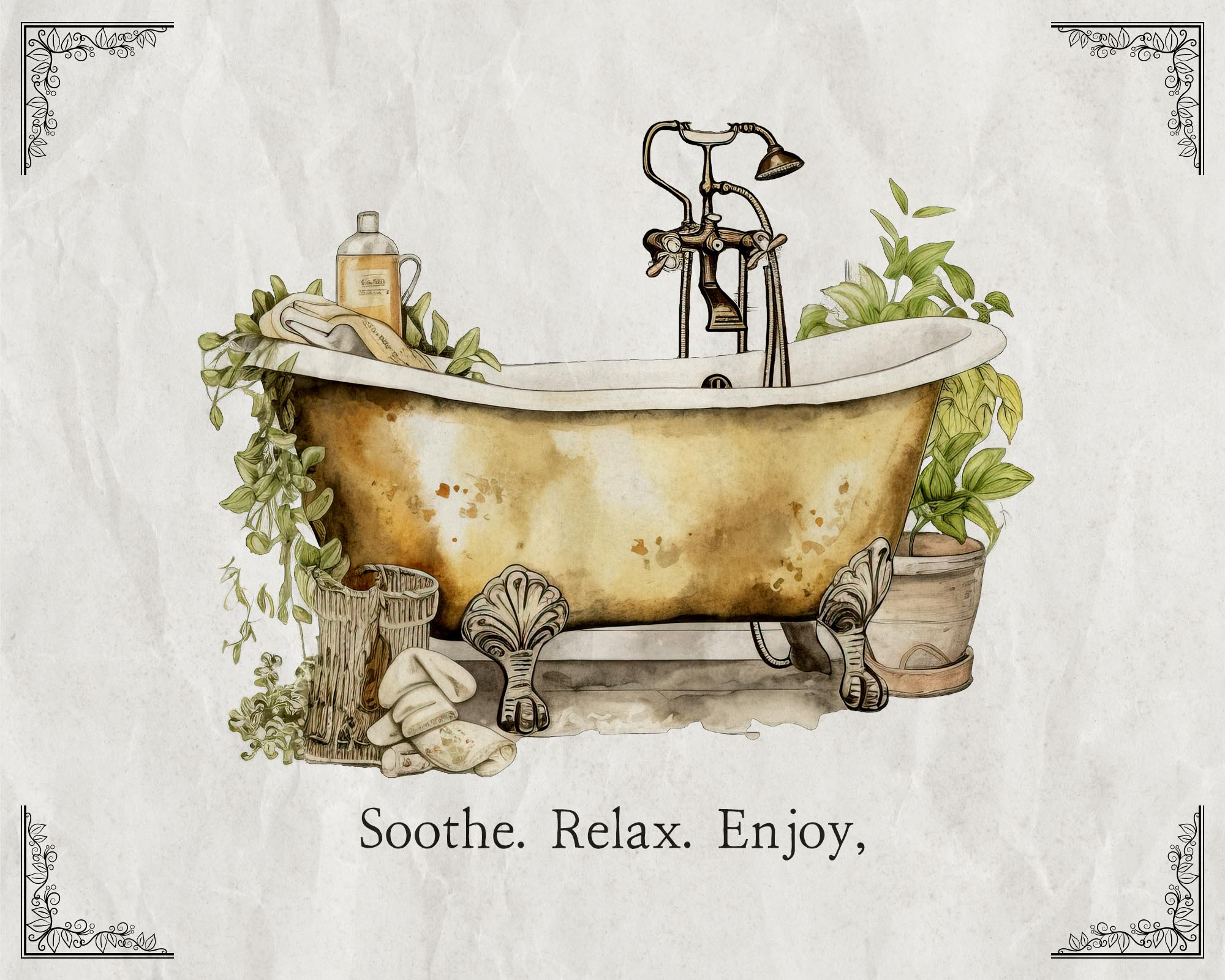 Free Printable Bathroom Vintage Style Wall Art - The Cottage Market