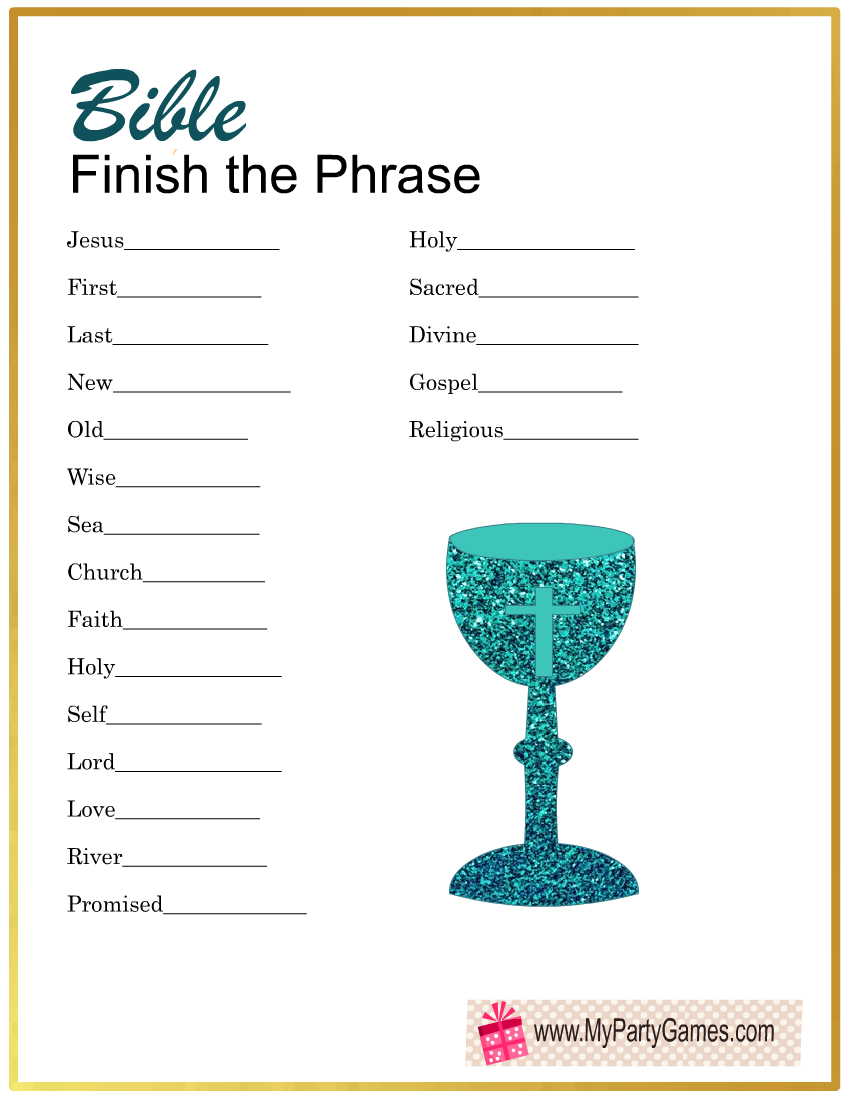 Free Printable Bible Finish the Phrase Game Free Printable Bible Finish the Phrase Game
