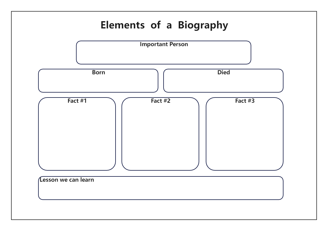 Free Printable Biography Graphic Organizer  EdrawMax Template