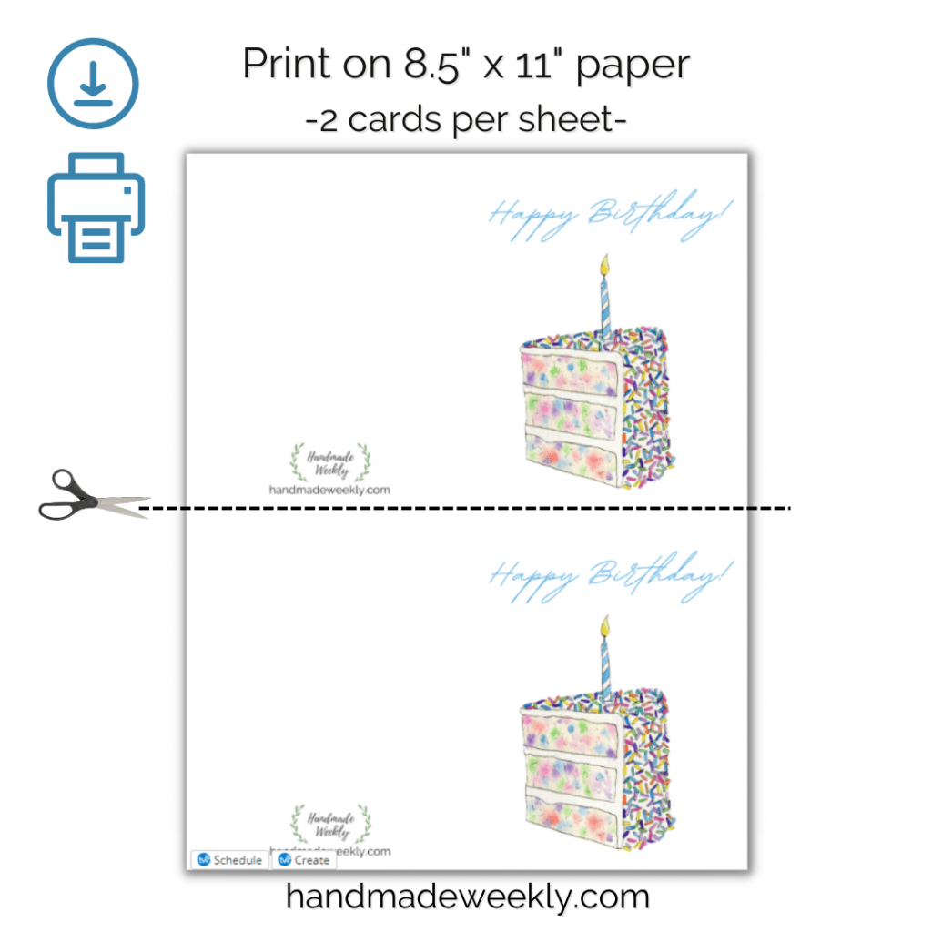 Free Printable Birthday Card - Handmade Weekly