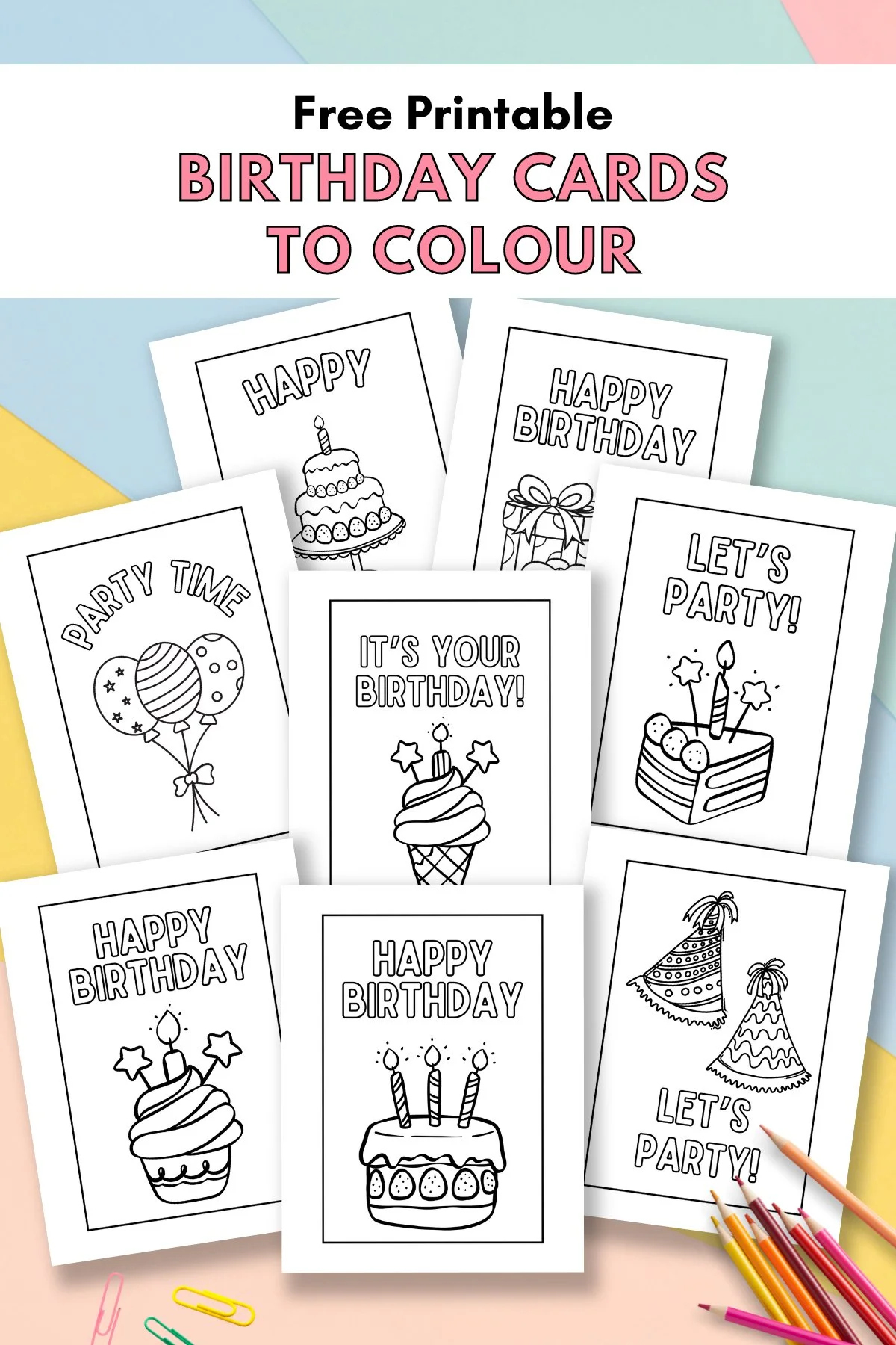 Free Printable Birthday Cards To Colour — Gathering Beauty Free Printable Birthday Cards To Colour — Gathering Beauty