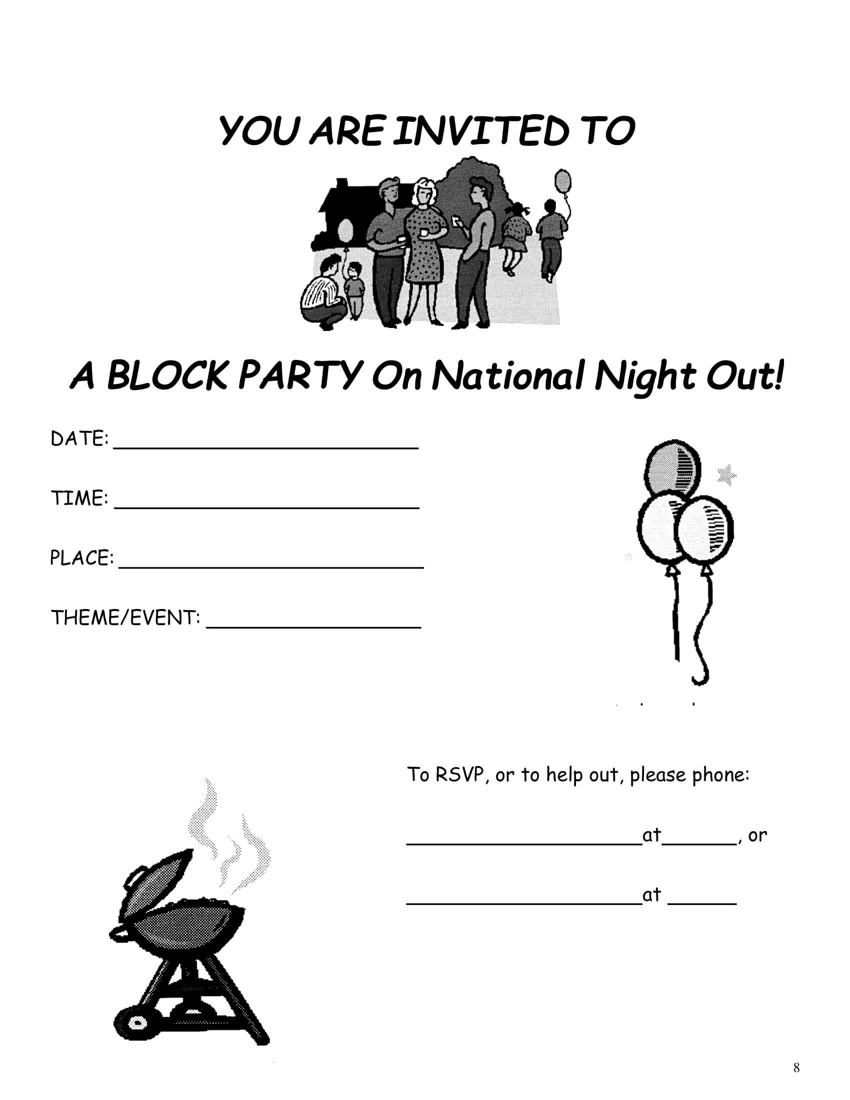 Free Printable Block Party Flyer Templates [Word] Ideas