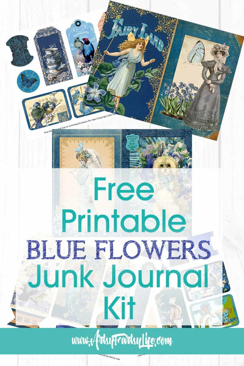 Free Printable Blue Flowers Junk Journal Kit · Artsy Fartsy Life Free Printable Blue Flowers Junk Journal Kit · Artsy Fartsy Life