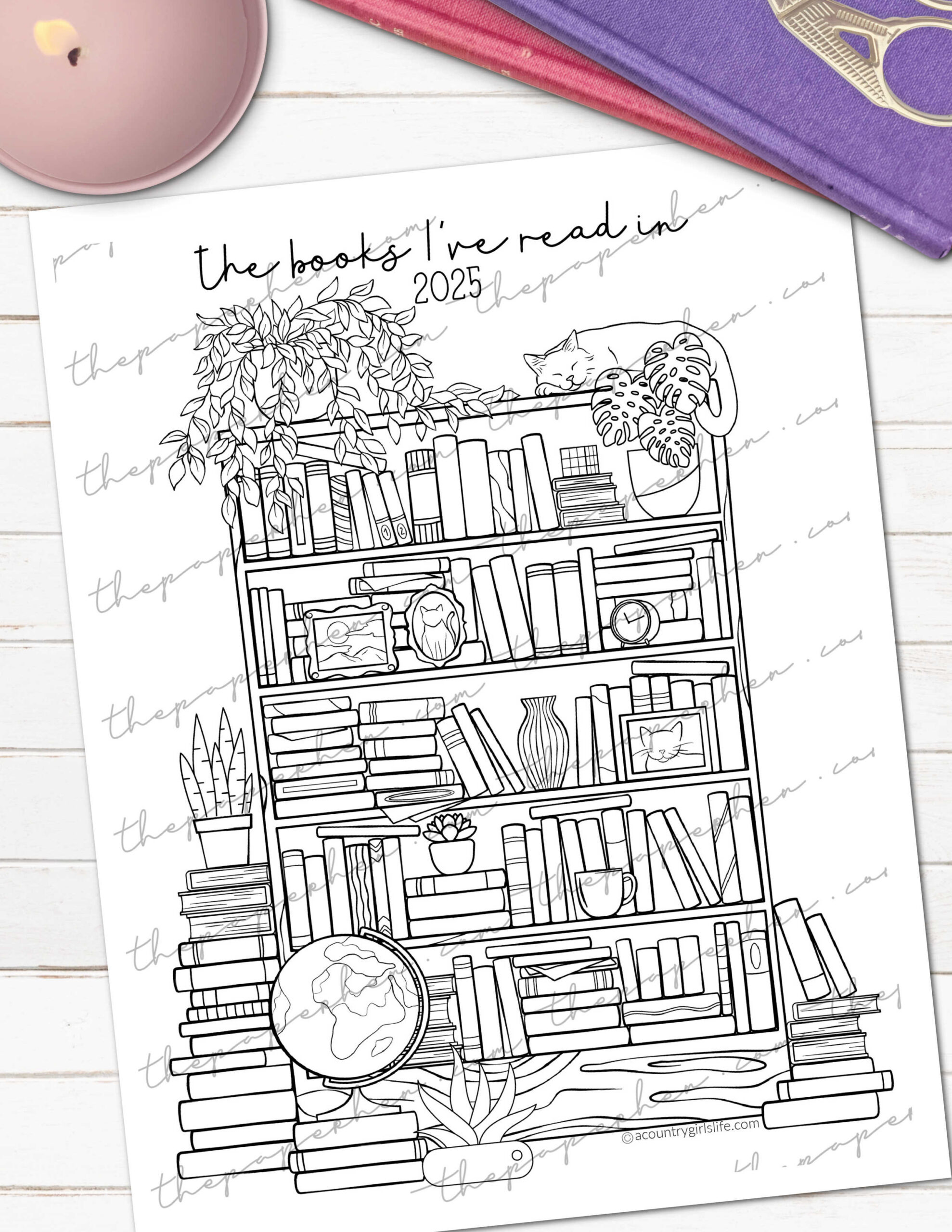 FREE Printable Bookshelf Reading Log For Planners & Bullet