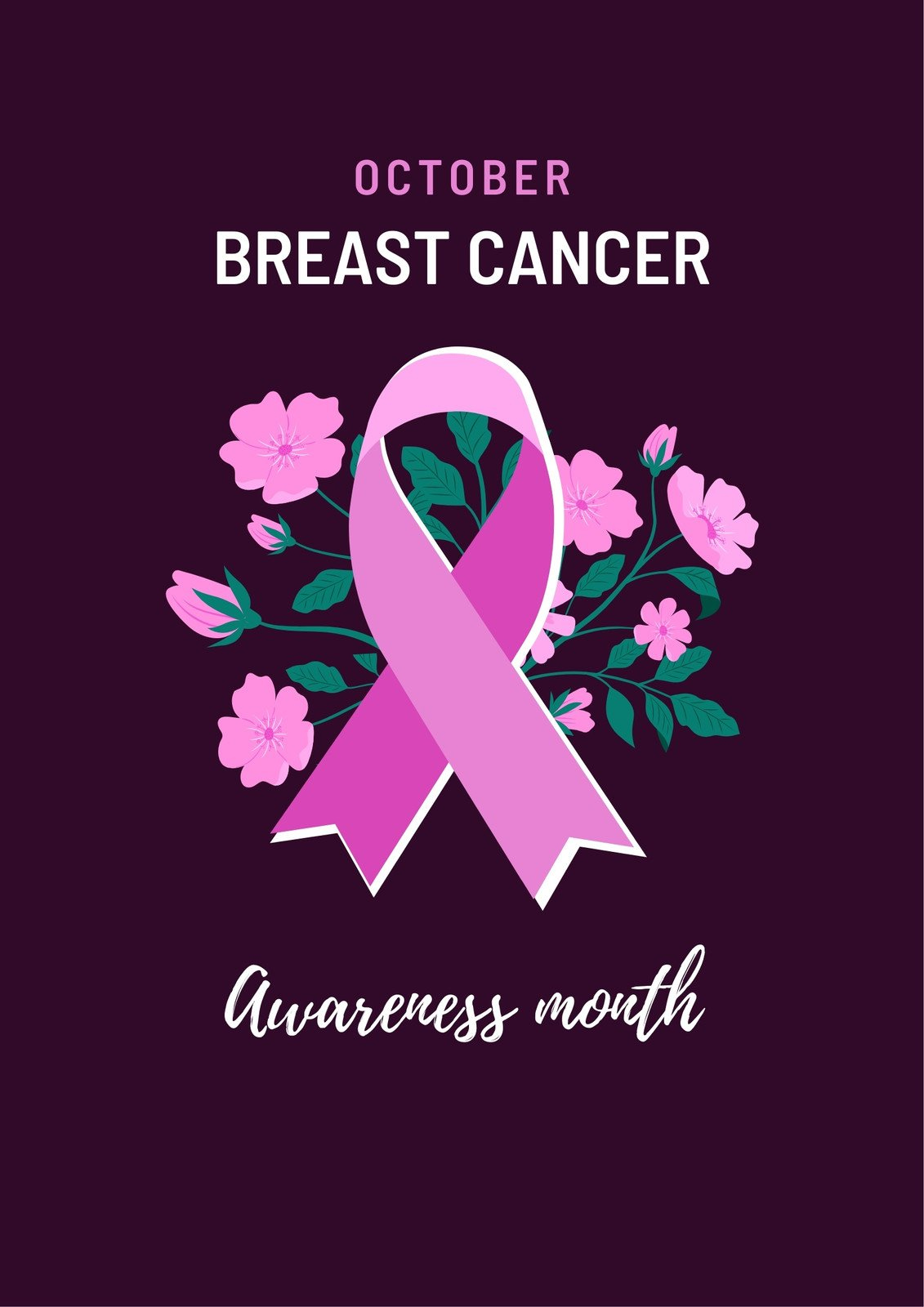 Free printable breast cancer awareness poster templates  Canva