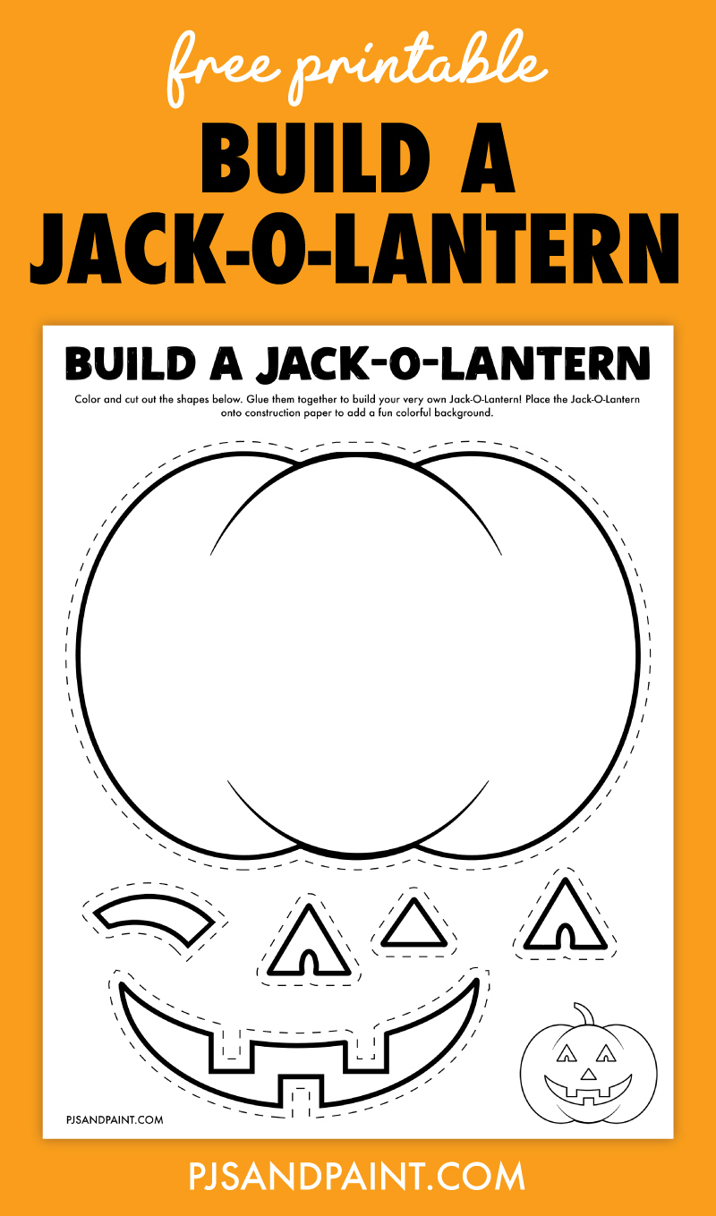Free Printable Build a Jack-O-Lantern Craft - Pjs and Paint