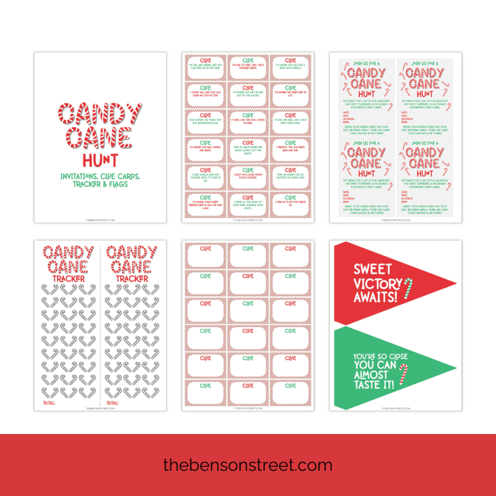 Free Printable Candy Cane Hunt: Christmas Scavenger Hunt