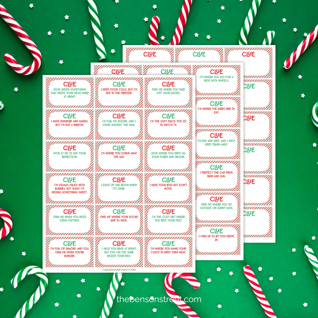 Free Printable Candy Cane Hunt: Christmas Scavenger Hunt