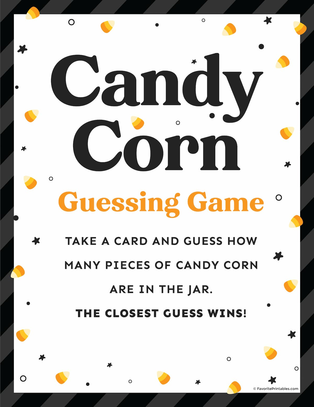 Free Printable Candy Corn Guessing Game - Printable Holiday Calendar