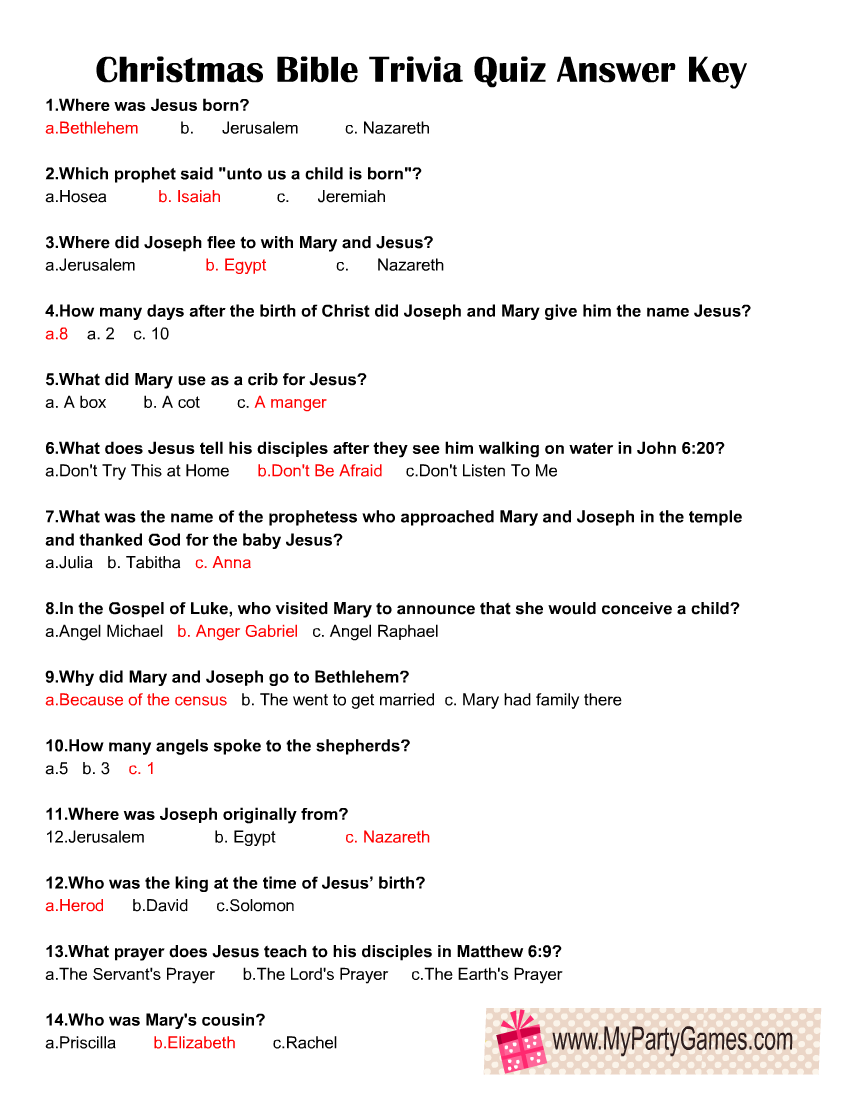 Free Printable Christmas Bible Trivia Quiz Free Printable Christmas Bible Trivia Quiz