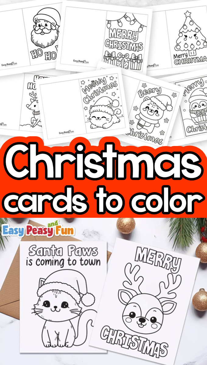 Free Printable Christmas Cards to Color - Easy Peasy and Fun