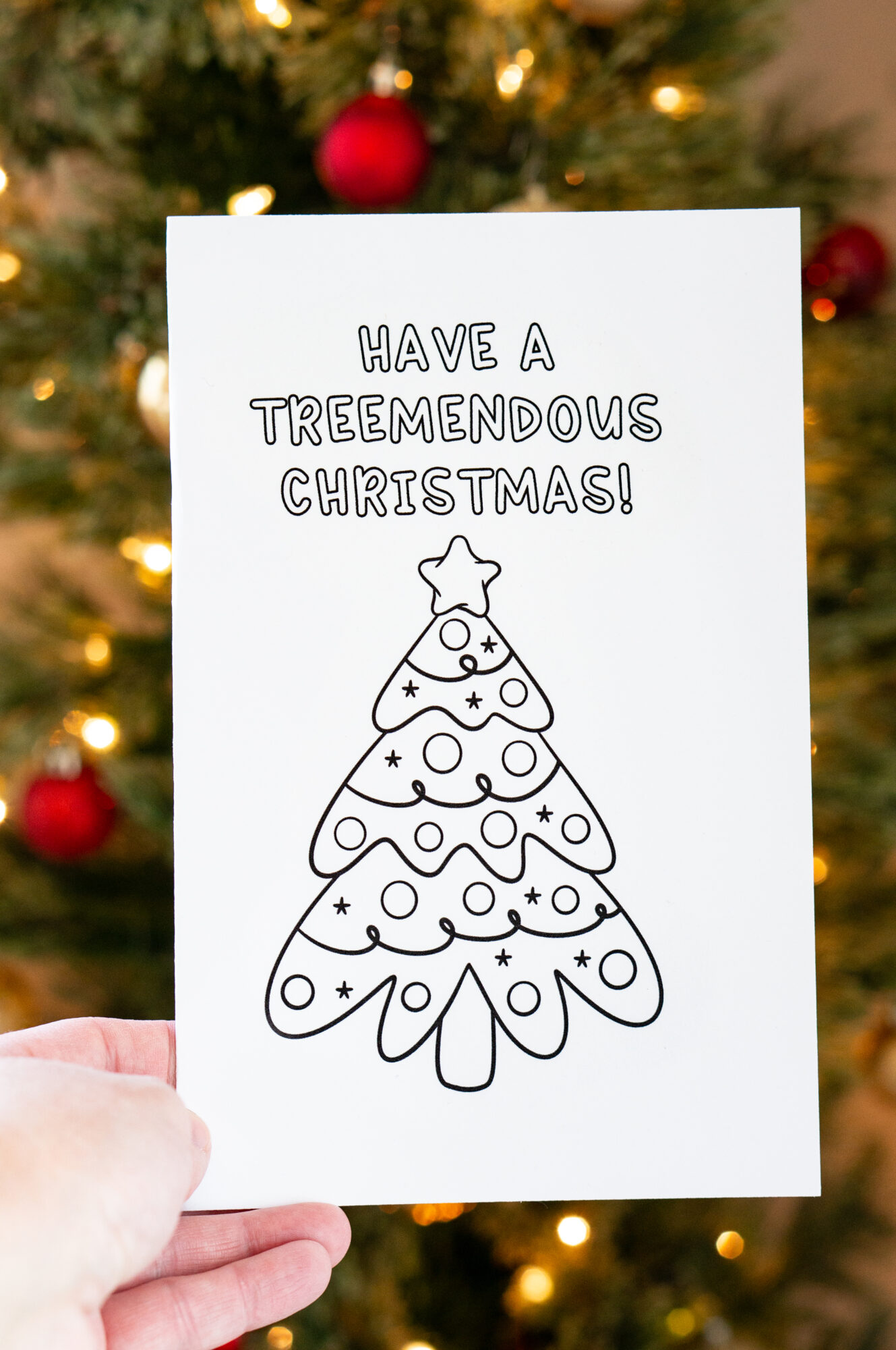 Free Printable Christmas Cards to Color for Kids