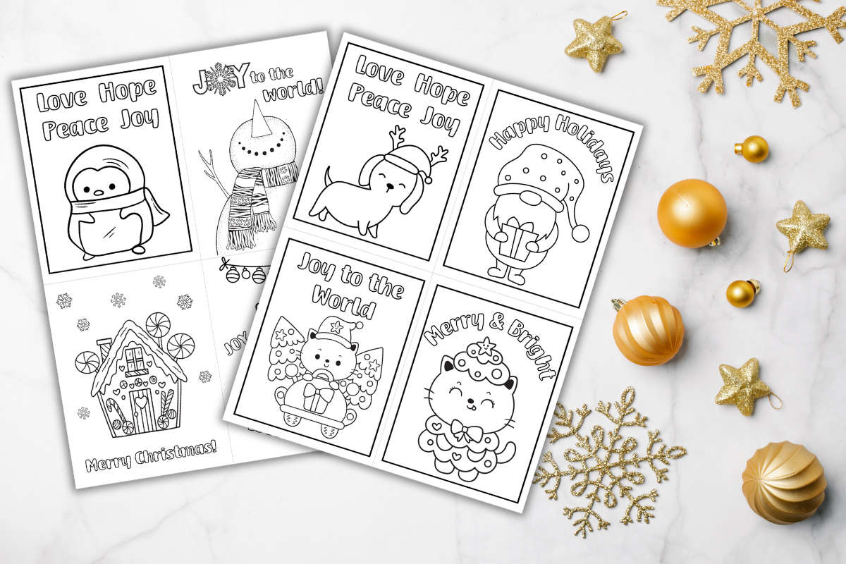 Free Printable Christmas Cards to Color - Out Upon the Waters