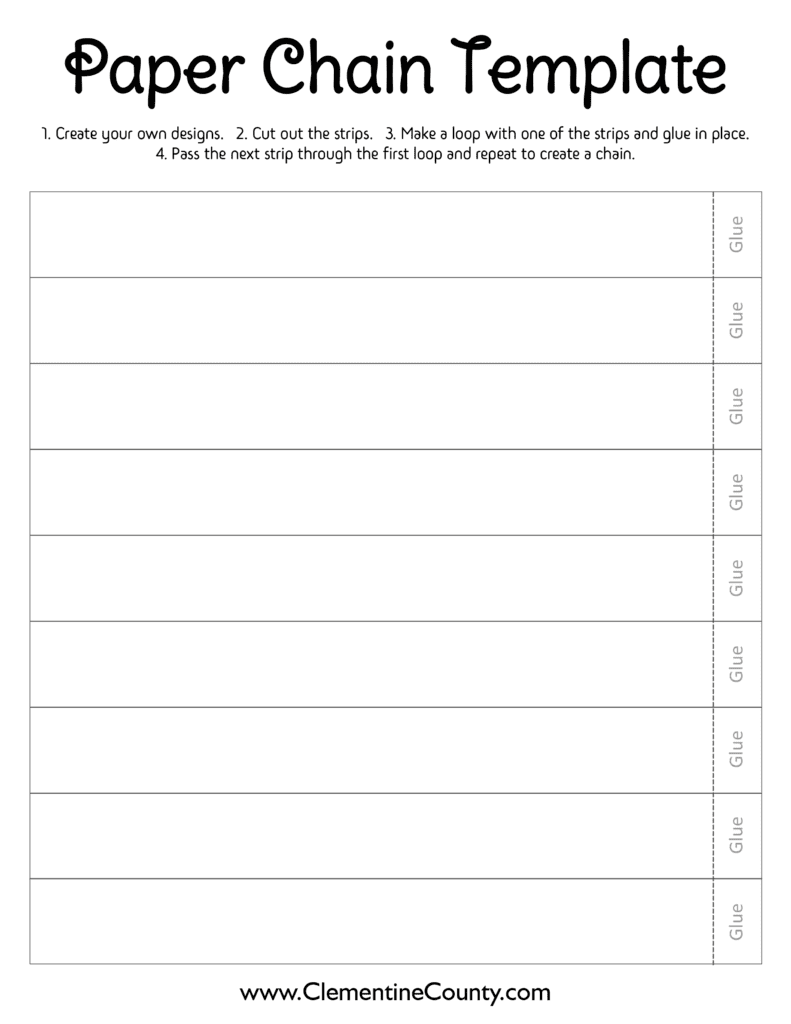 Free Printable Christmas Chains to Color  Clementine County