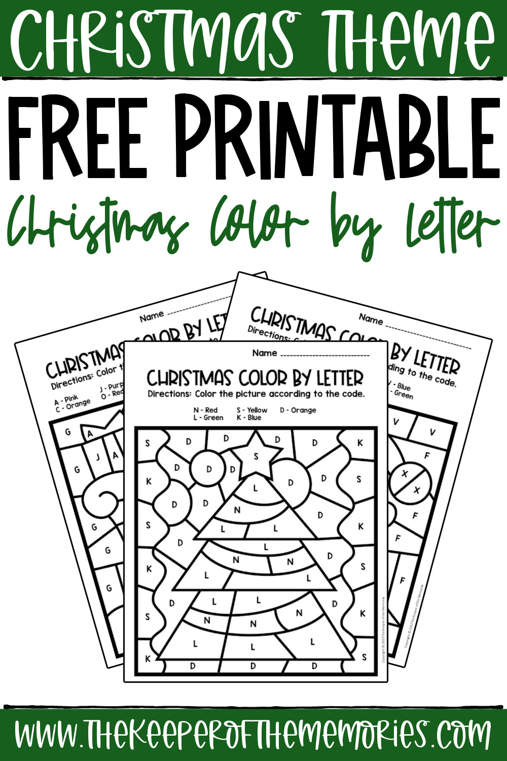 Free Printable Christmas Color by Letter - The Keeper of the Memories Free Printable Christmas Color by Letter - The Keeper of the Memories