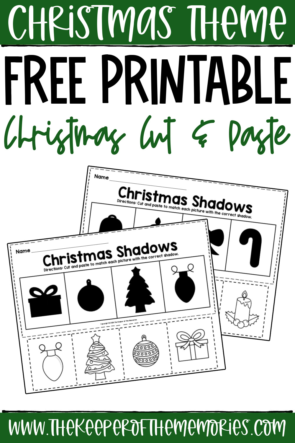 Free Printable Christmas Cutting Activities for Preschoolers - The