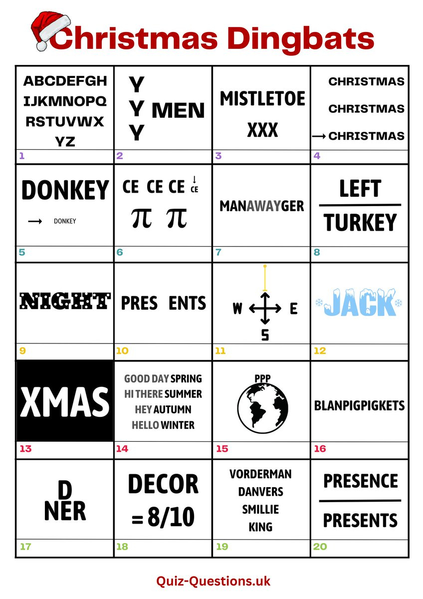 Free Printable Christmas Dingbat Puzzles! How Many Can You Guess