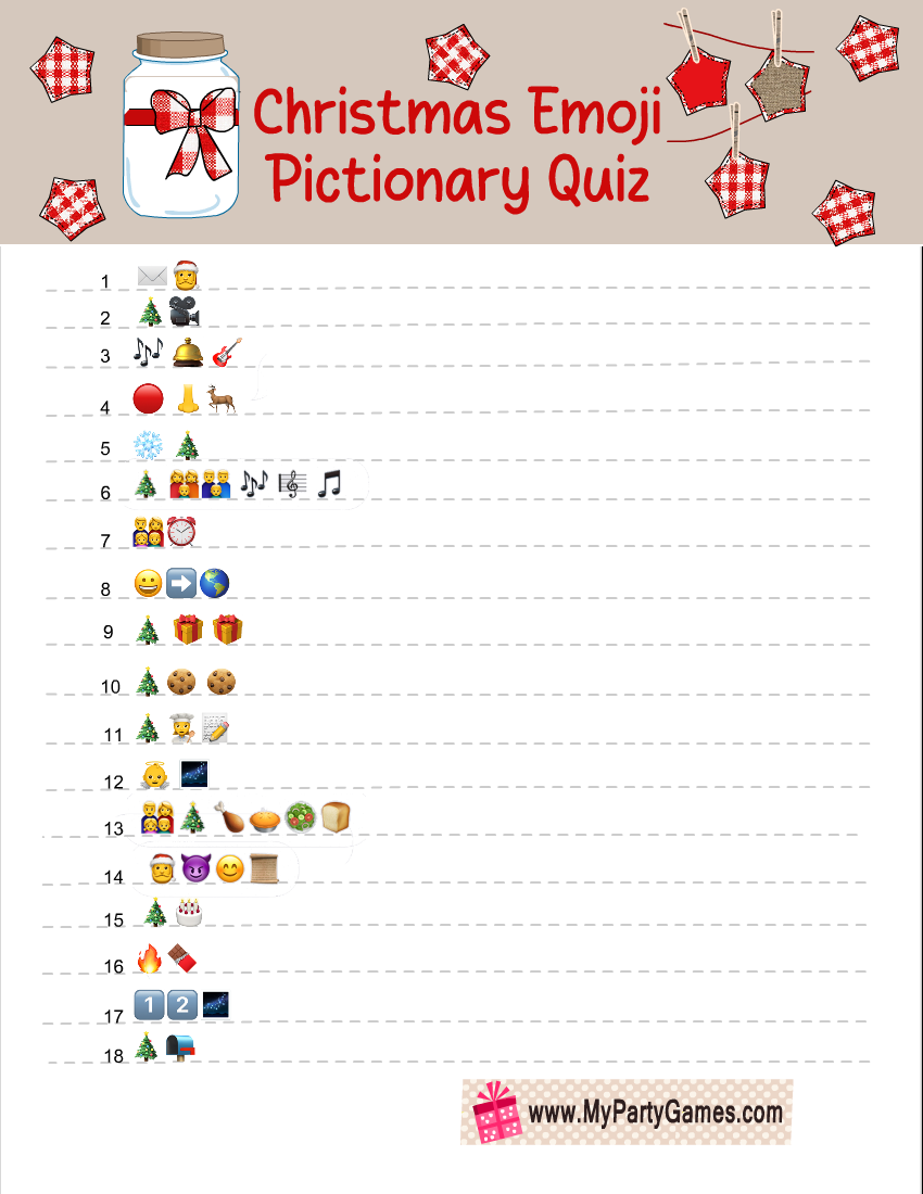 Free Printable Christmas Emoji Pictionary Quiz Free Printable Christmas Emoji Pictionary Quiz