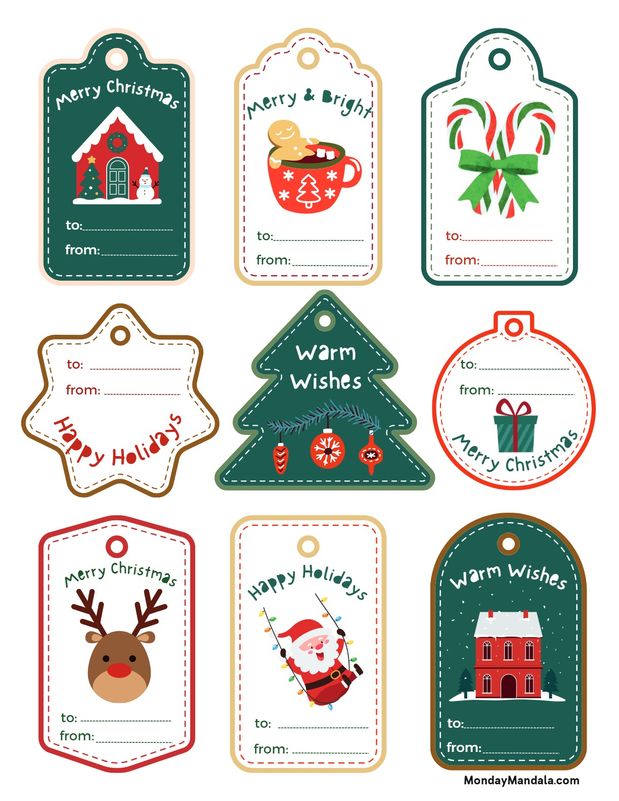 Free Printable Christmas Gift Tags - Baking You Happier
