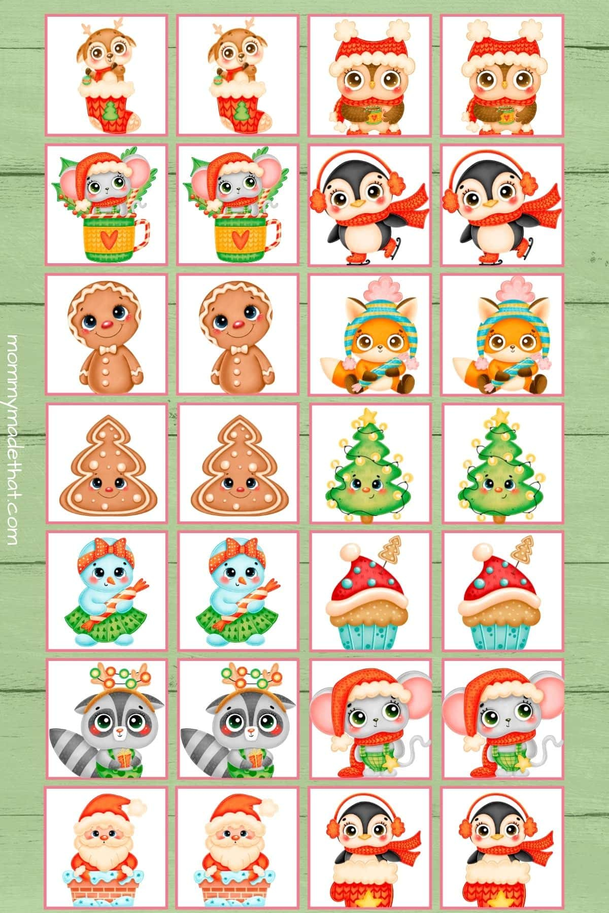 Free Printable Christmas Memory Game
