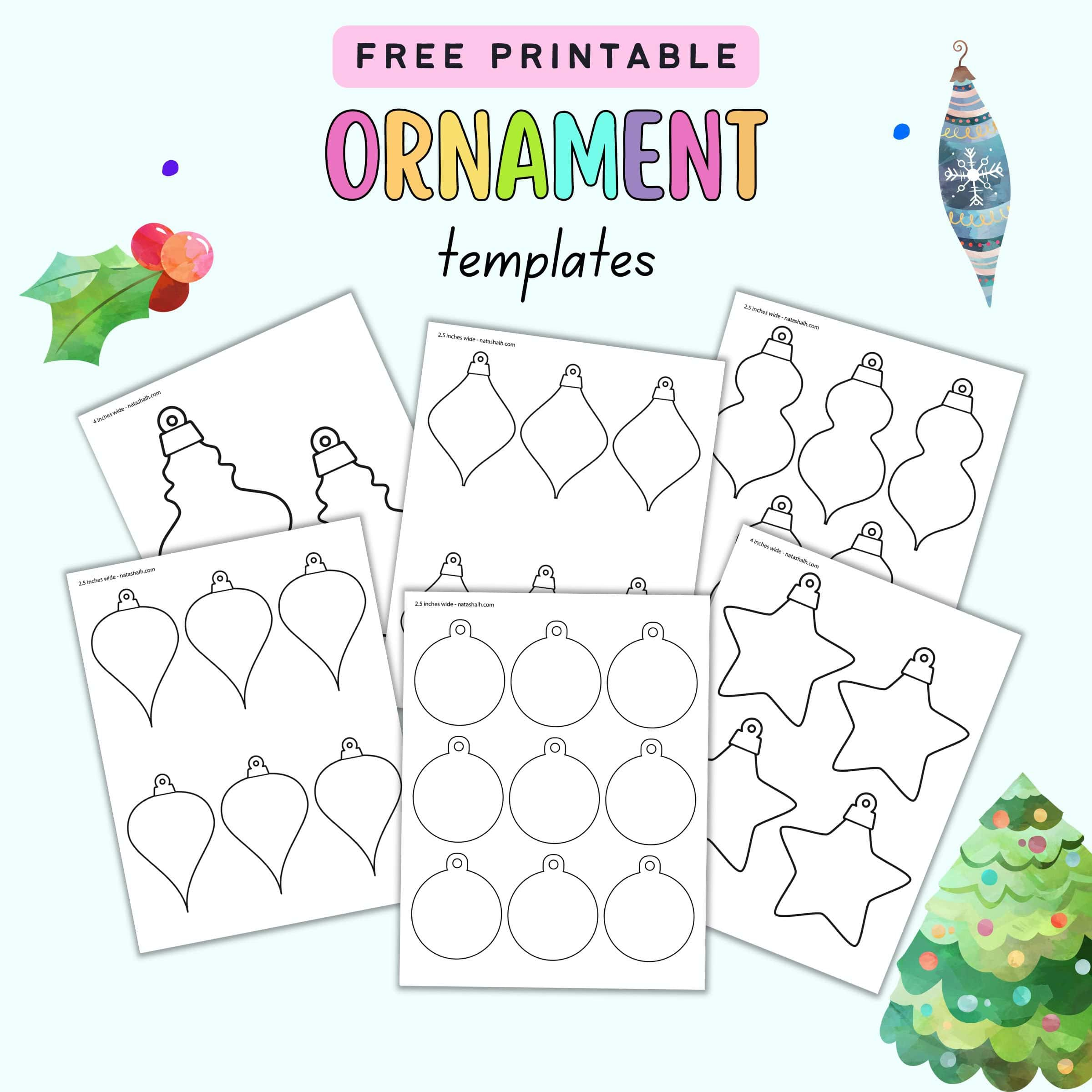 + Free Printable Christmas Ornament Templates - The Artisan Life