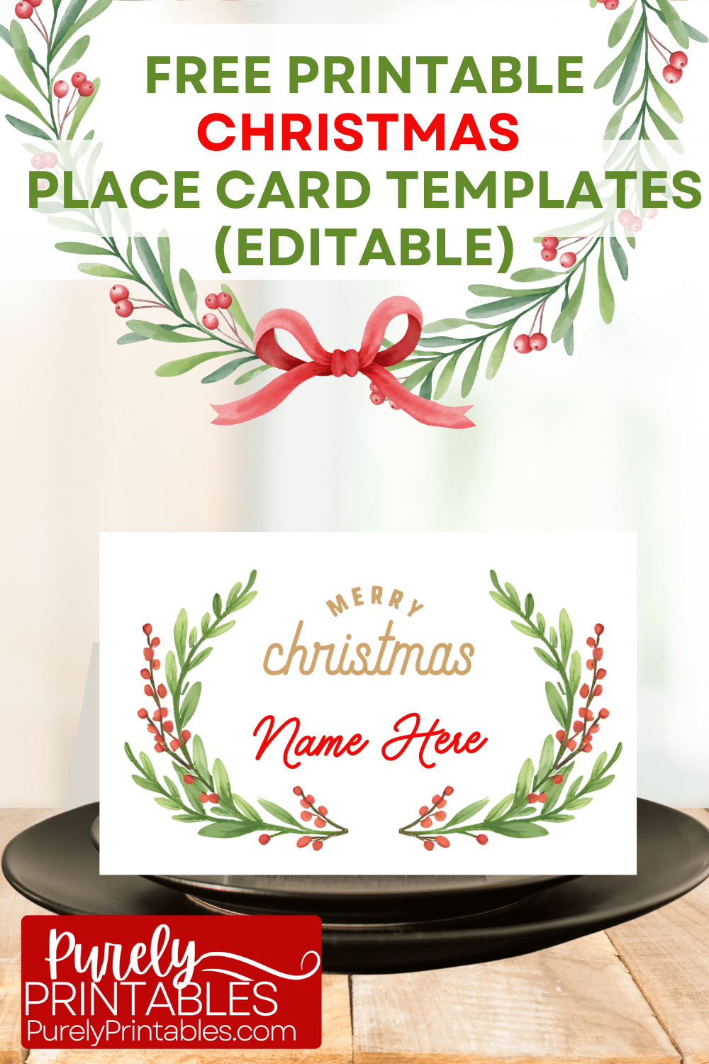 Free Printable Christmas Place Card Templates - Free Printables +
